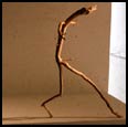 WALKING STICK WITH DICK - 1998 - Painted branch - 13" x 9" x 7" - Collection: Allan Stone Gallery, NYC